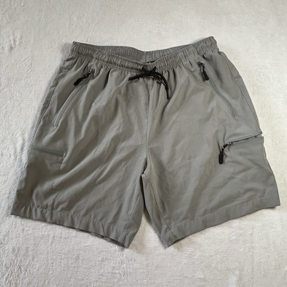 Santiny Men's Size L Gray Cargo Hiking Shorts Lightweight Quick Dry 4 Pockets